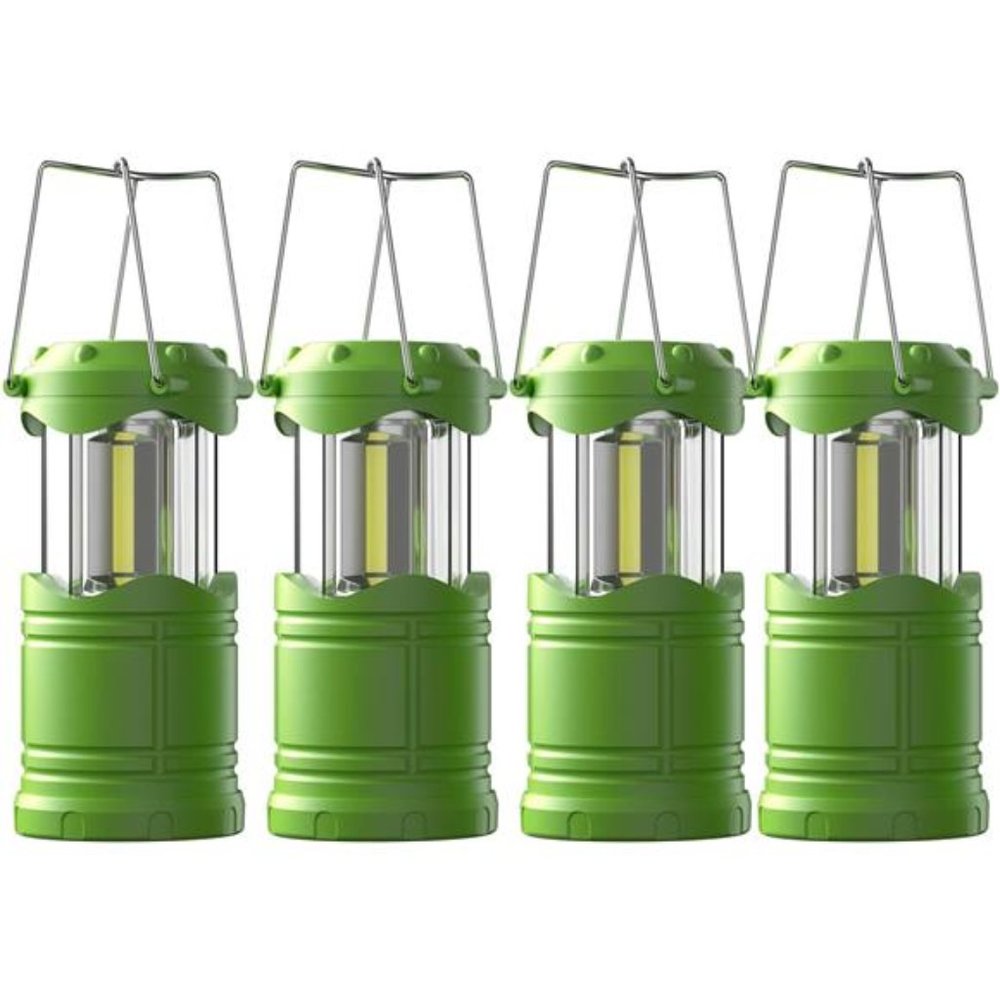 4 Pack LED Camping Lanterns, Battery Powered Camping Lights COB Super Bright